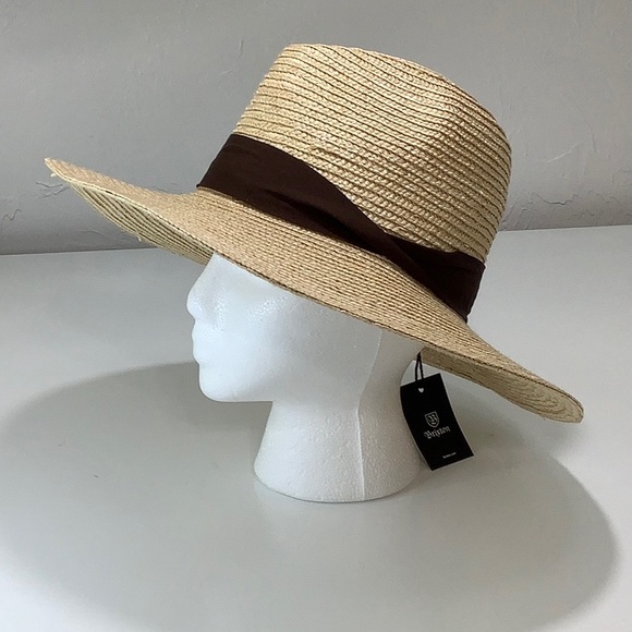 Brixton straw Fedora Sun brown band hat size XS NWT - Picture 9 of 16